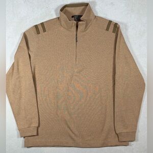 NWOT Tiger Woods Golf Size Large 100% Cotton Lux Men's Beige Zip-Up Sweater